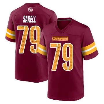 ＃79 Youth Foster Sarell Game Washington Commanders Burgundy Jersey