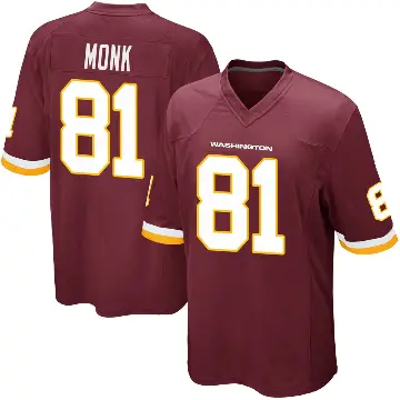 ＃81 Men's Art Monk Game Washington Commanders Burgundy Team Color Jersey