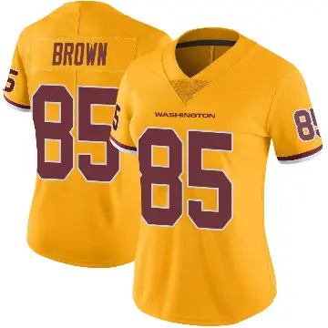 ＃85 Women's Noah Brown Gold Limited Washington Commanders Color Rush Jersey