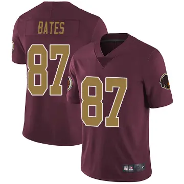 ＃87 Men's John Bates Limited Washington Commanders Burgundy Alternate Vapor Untouchable Jersey