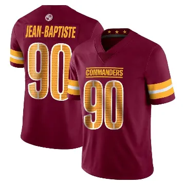 ＃90 Men's Javontae Jean-Baptiste Limited Washington Commanders Vapor Burgundy Jersey