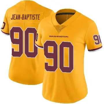 ＃90 Women's Javontae Jean-Baptiste Gold Limited Washington Commanders Color Rush Jersey