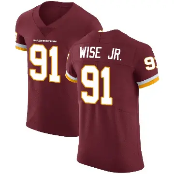 ＃91 Men's Deatrich Wise Jr. Elite Washington Commanders Burgundy Team Color Vapor Untouchable Jersey