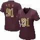 ＃91 Women's Deatrich Wise Jr. Game Washington Commanders Burgundy Alternate Jersey