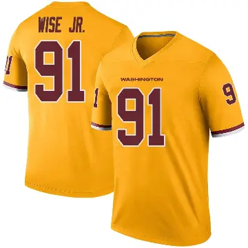 ＃91 Youth Deatrich Wise Jr. Gold Legend Washington Commanders Color Rush Jersey