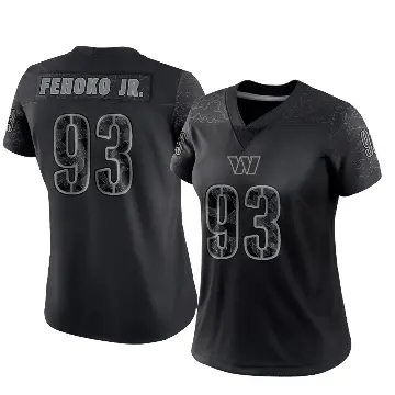 ＃93 Women's Viliami Fehoko Jr. Black Limited Washington Commanders Reflective Jersey