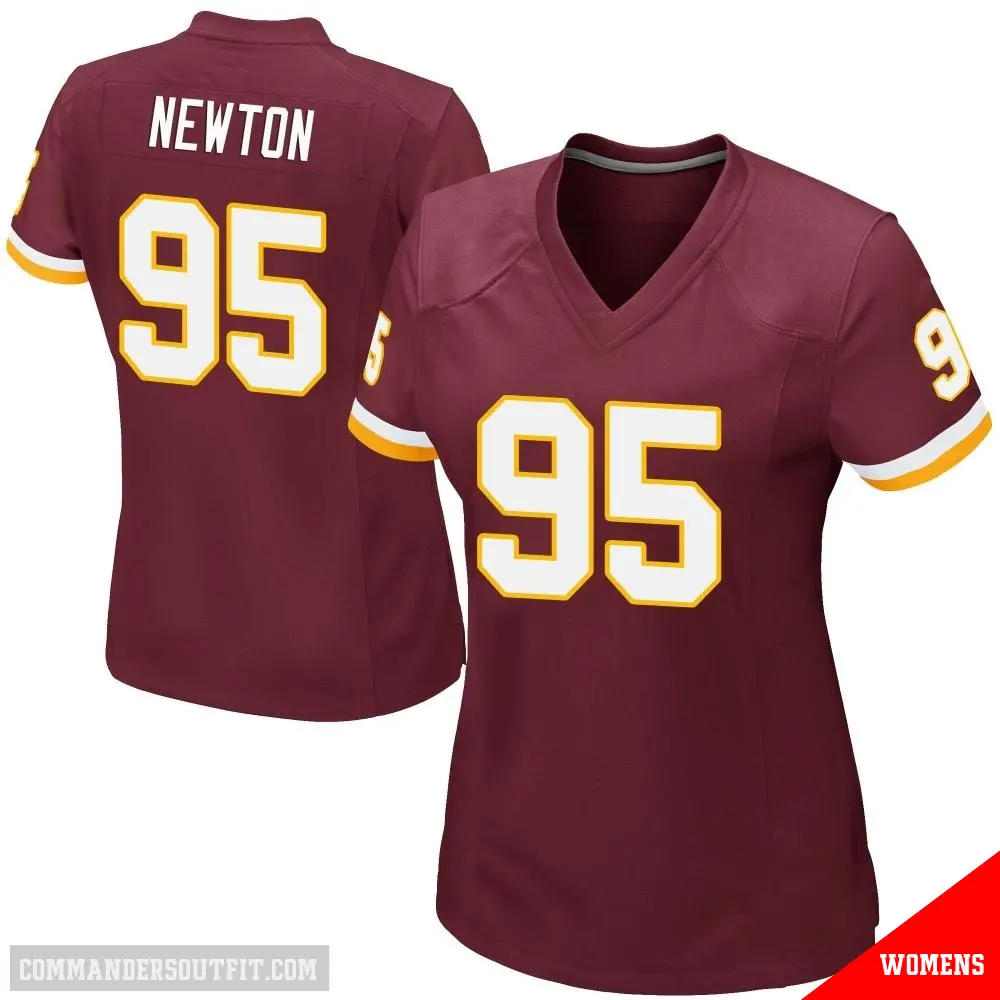 ＃95 Women's Jer'Zhan Newton Game Washington Commanders Burgundy Team Color Jersey
