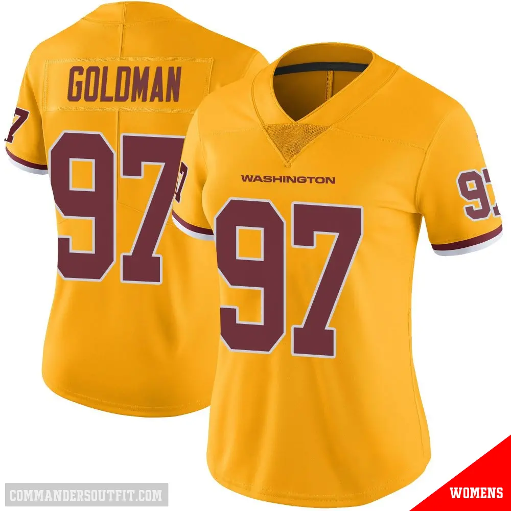 ＃97 Women's Eddie Goldman Gold Limited Washington Commanders Color Rush Jersey