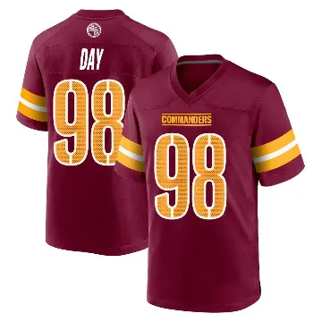 ＃98 Men's Sheldon Day Game Washington Commanders Burgundy Jersey