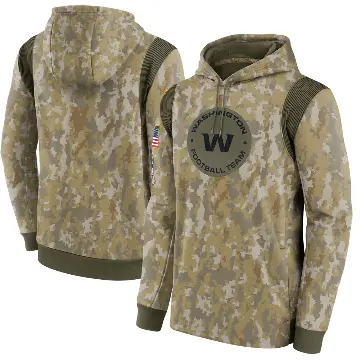 Men's Camo Washington Commanders 2021 Salute to Service Therma Performance Pullover Hoodie