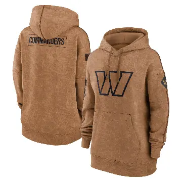 Women's Brown Washington Commanders 2023 Salute to Service Pullover Hoodie